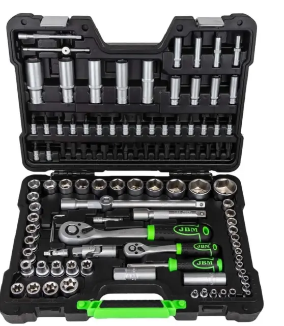 JBM Maletín portaherramientas de 108 piezas con llaves hexagonales satinadas